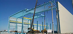 Erection of a Section of Steel Frame of  1 Roof Bay